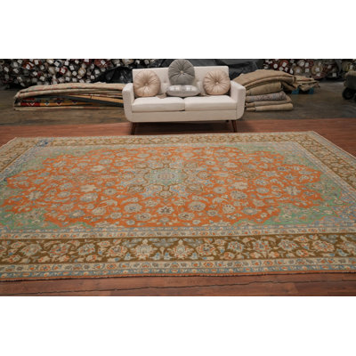 Traditional Orange Large Rug 10x14