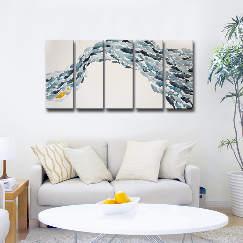 «Goldfish» par Norman Wyatt Jr., ensemble de 5 reproductions d'art sur toiles tendues