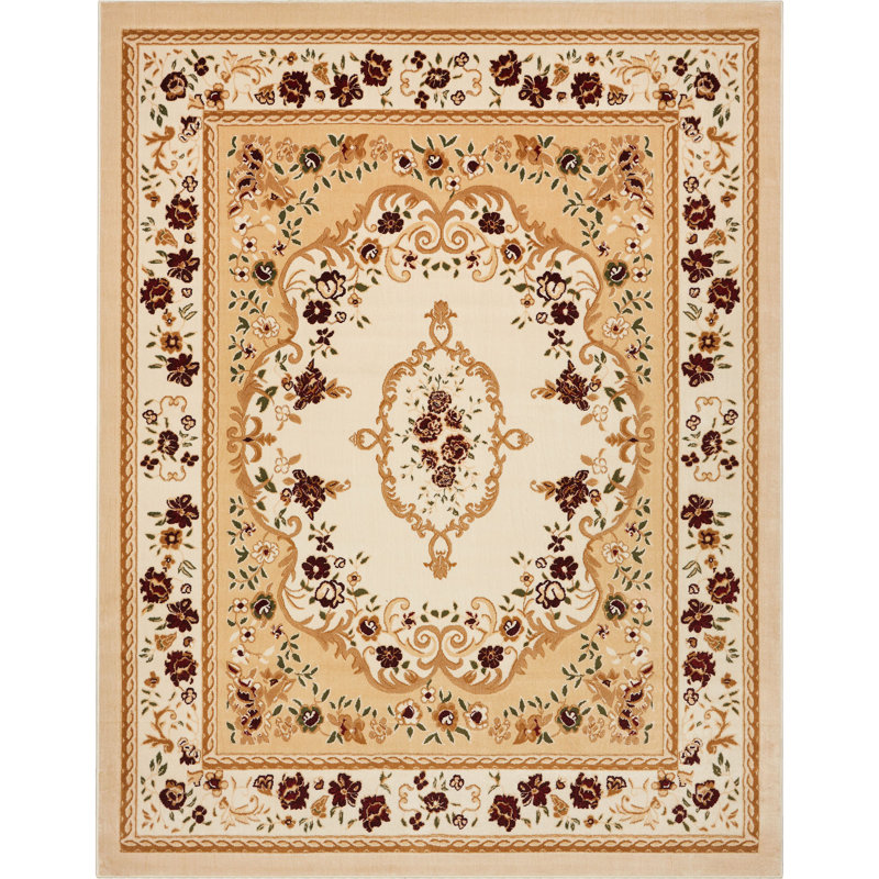 Tapis oriental ivoire Lara, 9 pi 3 po x 12 pi 6 po