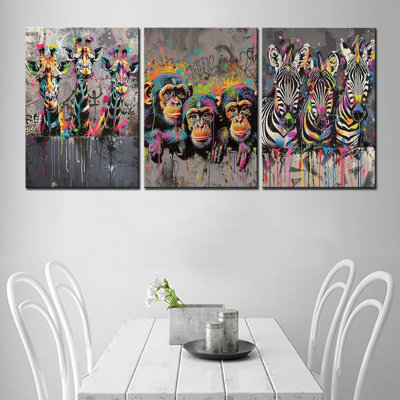 3 Piece No Frame Print on Canvas