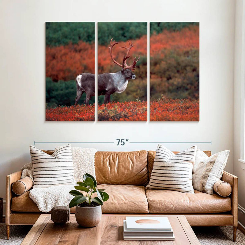 Caribou d'automne Brampt, H 42 po x l 65 po