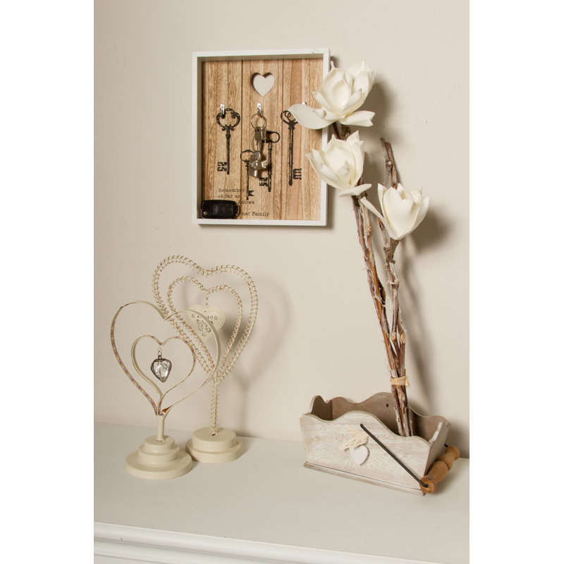 Solid + Manufactured Wood Wall Organizer with Key Hooks