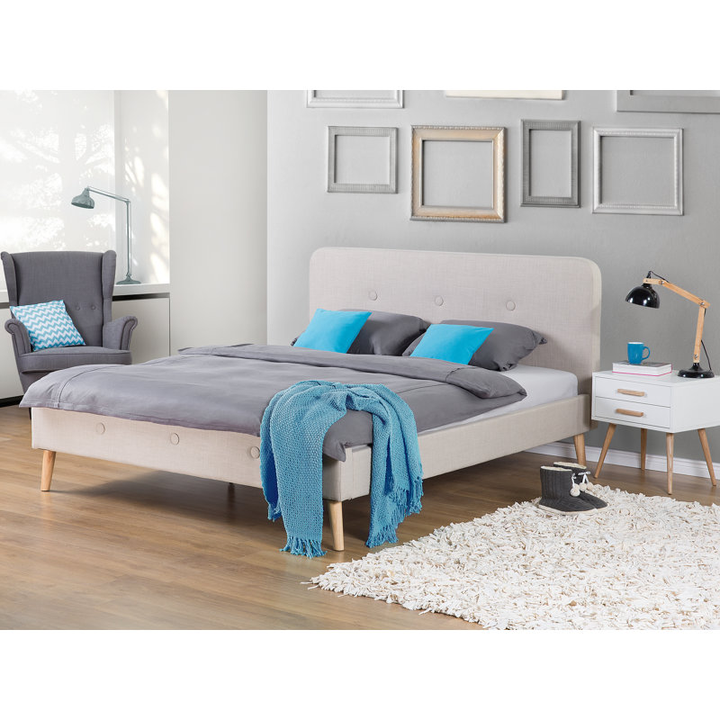 Upholstered Bed, 160 x 200cm, Beige