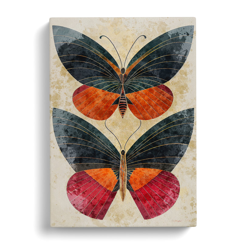 Butterflies In Watercolour No.3 - Wrapped Canvas, 50cm H x 35cm W x 3cm D