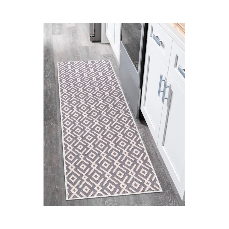 Tapis de cuisine antidérapant Dontrez, Gris