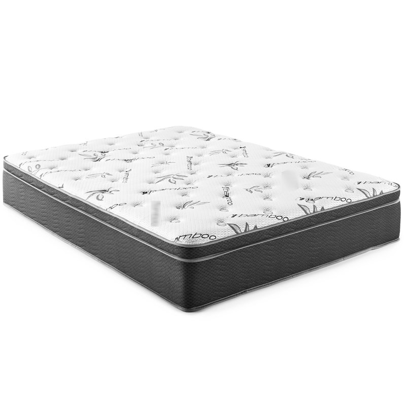 Matelas Queen de 25 cm avec housse pour une meilleure aération et un sommeil réparateur, ressorts ensachés sur tout le périmètre pour isoler les mouvements du corps, conception ajustable en mousse blanche et ressorts pour un repos prolongé.