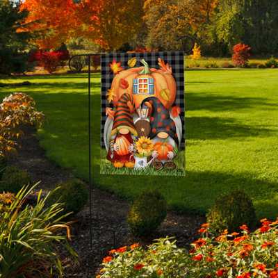 Fall Gnome Home Garden Flag