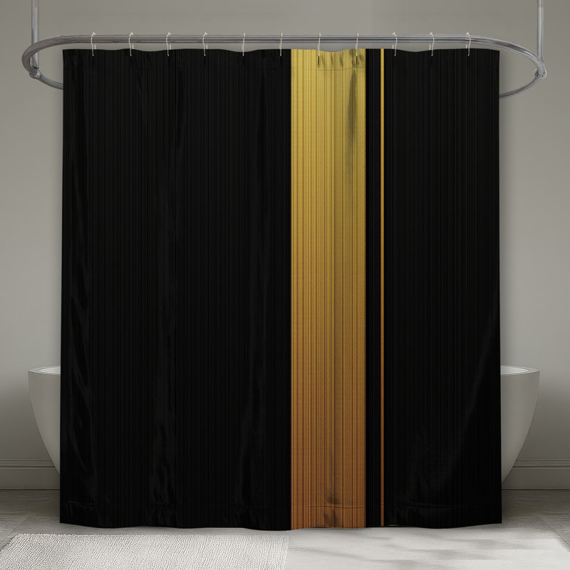 Rideaux de douche noirs et noirs à rayures verticales très longs, L 70 po x H 93 po