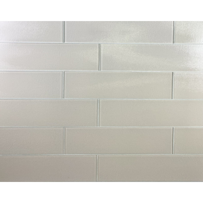 Carrelage mural de cuisine et de salle de bain grand format à bord droit en verre de qualité diamant 4 po x 16 po Monroe