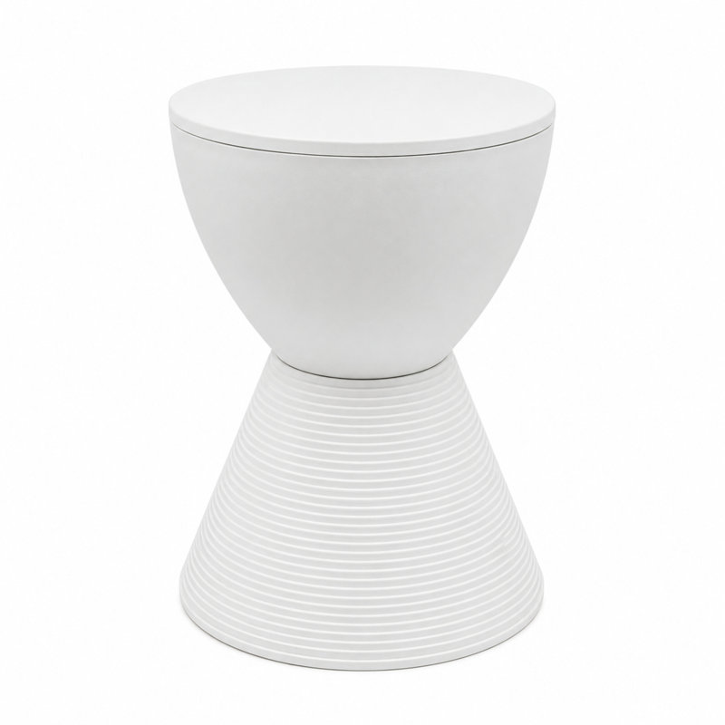 Table de bout tambour en sablier Durant Durant, Blanc, Set of 4