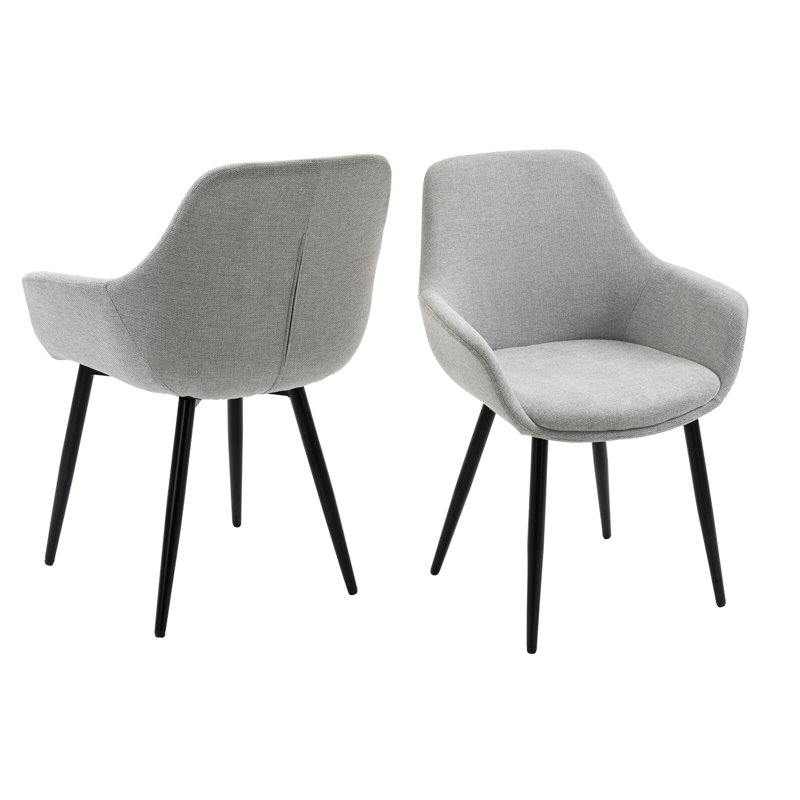 4 - Person Dining Set, 75cm H x 160cm W x 85cm D, Cognac/Light gray/Black, Black/Cognac/Light gray