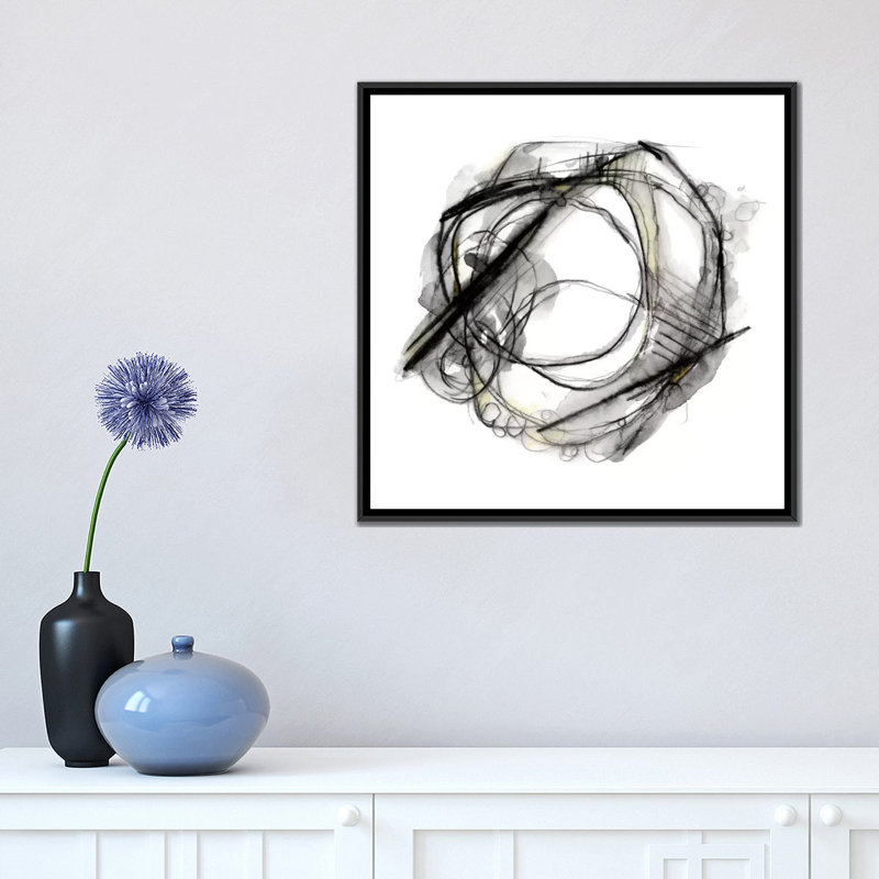 « bourdons abeille flight ii », reproduction sur toile, H 18 po x l 18 po x P 1,5 po, Toile avec cadre noir, Pas de tapis