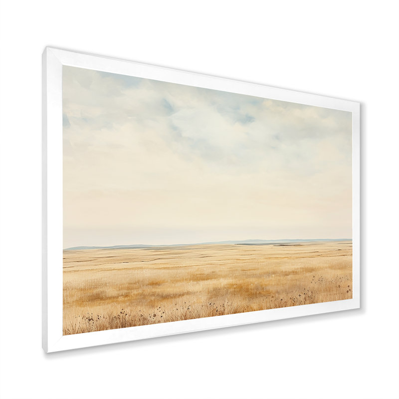 Prayies Endless Meadows Scenery Minimalisme I, H 34 po x l 44 po x P 1,5 po, Cadre simple blanc