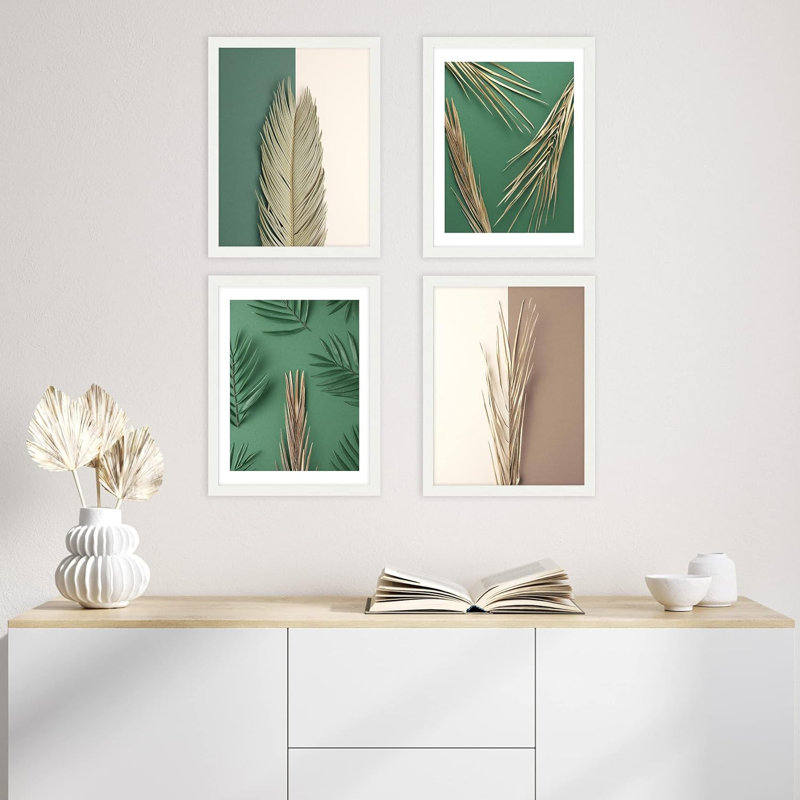Green Green Jungle Leaf, H 10 po x l 8 po x P 1 po, Blanc