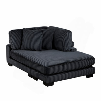Reversible Chaise Corduroy Black
