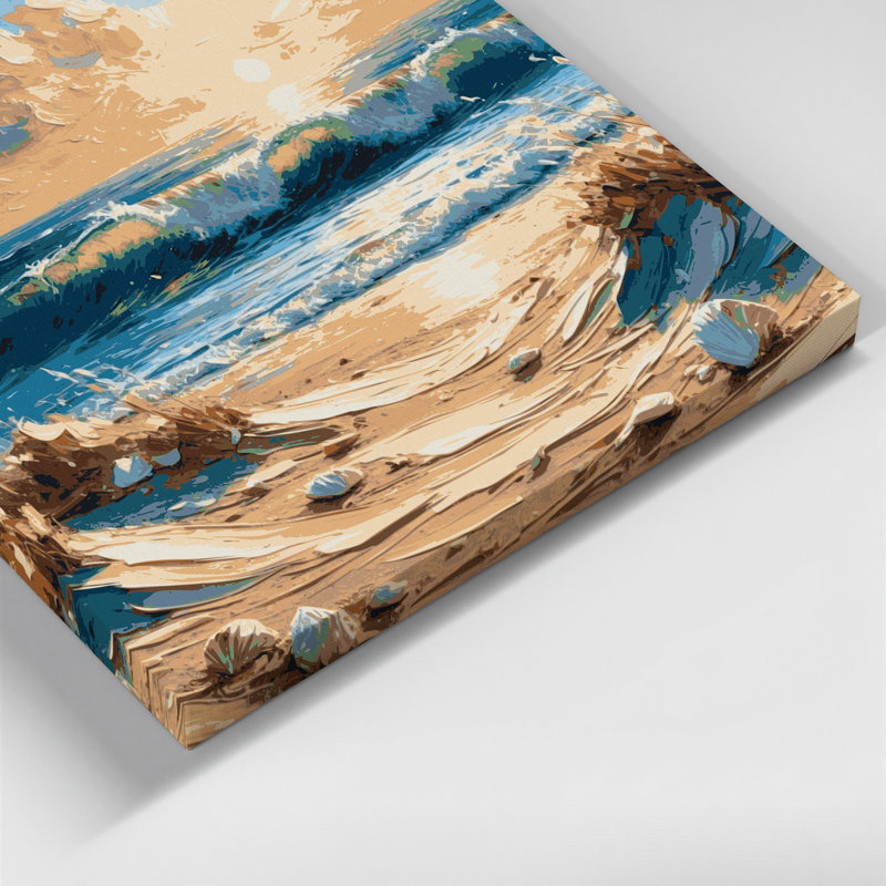 «Coastal Sunny Beach», art mural sur toile brune, H 11 po x l 14 po