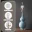 Ensemble de 2 lampes de table de chevet en céramique de 14 po Andover Mills - lampe moderne en céramique avec double gourde de style rétro pour chambre à coucher, salon ou bureau avec ampoules DEL (ciel / blanc)-1164257321