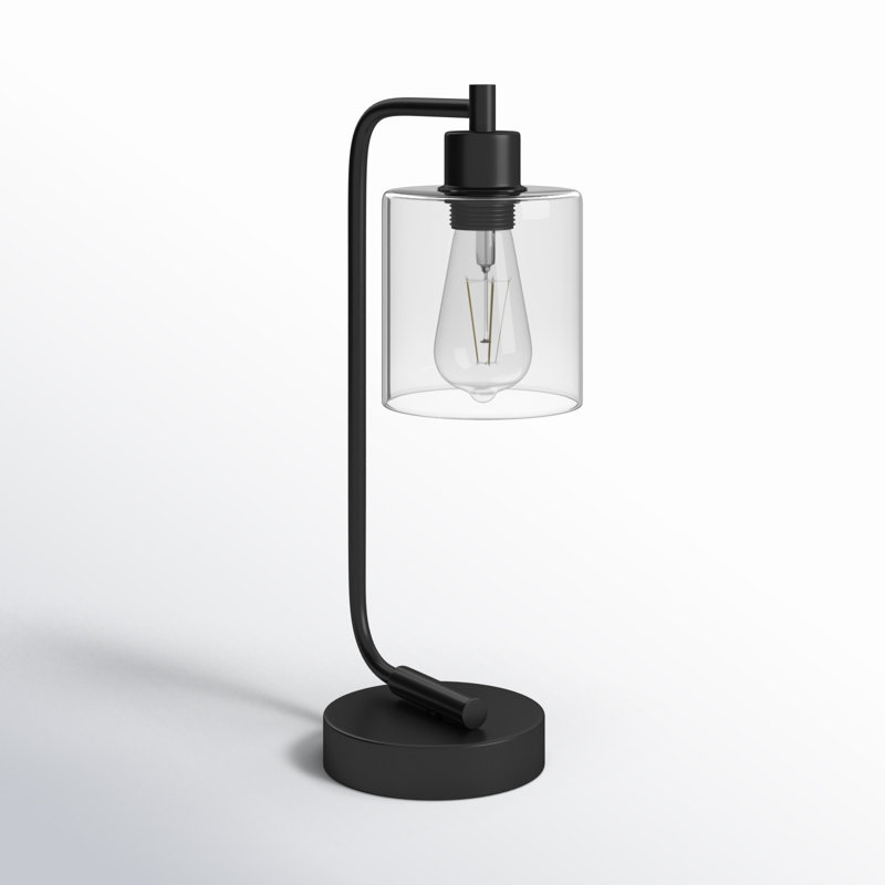 Cloutier 16.3" Dimmable Table Lamp With USB And Touch Control, Black