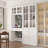 Multifunctional Desk With Integrated Bookcase And Display Cabinet - Elegant White Finish