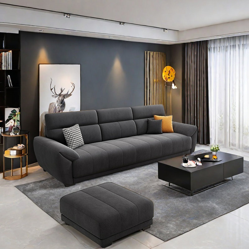 Simple piano keys fabric sofa set