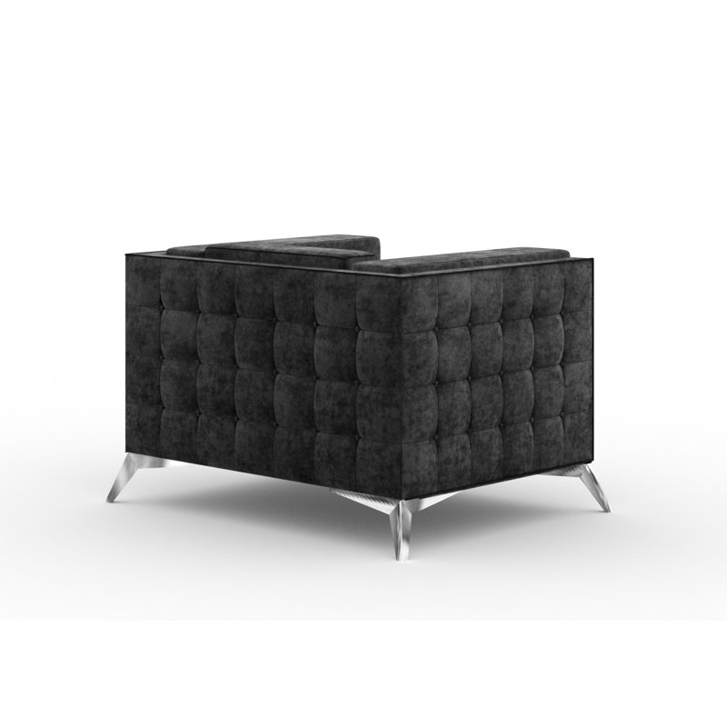 Magnus Upholstered Club Chair, Black