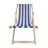 Populus Wood Sling Chair Blue Stripe Broad Blue Stripe (Color: Dark Blue) Folding Chaise Lounge Chair-2PCS