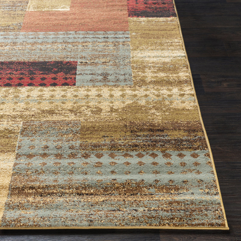 Tapis à motif géométrique brun Fegan, Rectangle 9 pi x 13 pi