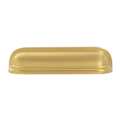 Berkshire Collection Cup Pull - 3" & 3-3/4" Center to Center Cabinet Pull Brushed Golden Brass - Farmhouse Hardware for Drawers & Cabinets