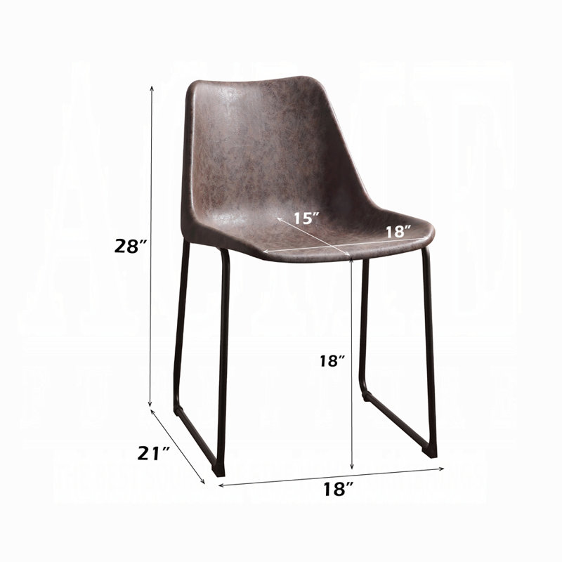 Chaise d'appoint (2 pièces) Moka rétro et finition noire, Moka rétro