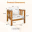 Chaises longues confort pour patio, coussin en bois d'acacia, style moderne pour patio