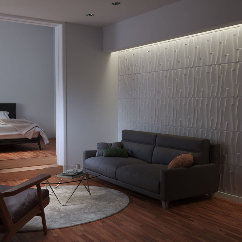19 5/8"H X 19 5/8"W Brick Wave Endurawall Decorative 3D Wall Panel Covers 32.1 Sq. Ft. (12/PK)