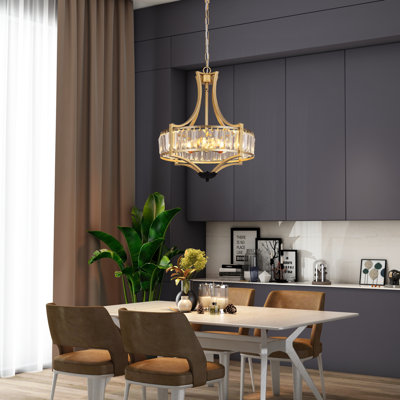 Lustre en cristal 5 lumières Modern Farmhouse Lustre E14 *, lustre rustique pour couloir de chambre à coucher, imitation laiton