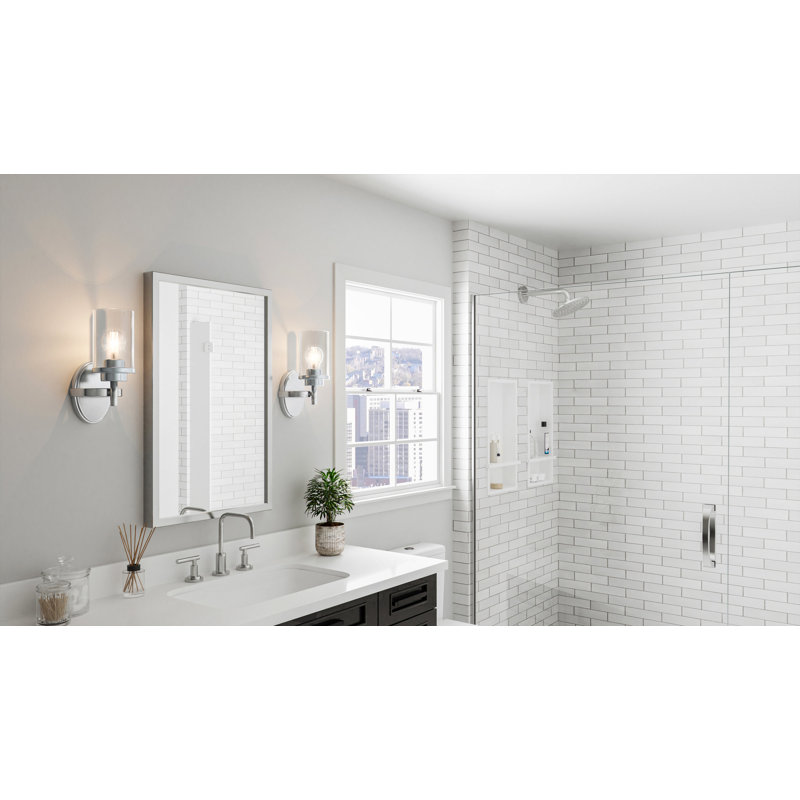 Engelberta Steel Armed Sconce, Brushed Nickel