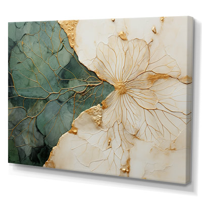 Green Gold Minimalism Poteries I - Abstract Spirals Wall Art Living Room