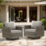 Ingvald Patio Wicker Rattan Swivel Rocking Outdoor Lounge Accent Chair (Set of 2)