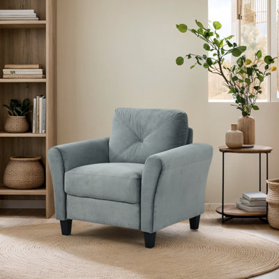 Arnoltice And Stylish Single Seat Velvet With Soft Foam Straight Arm Design Sophisticated Couch Stable Frame Supportive For Small Living Areas
