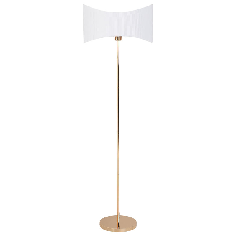 Ahile Floor Lamp, Polished, Gold/White