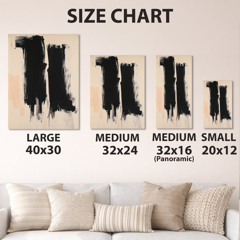 Coups de pinceau noirs audacieux - Décoration murale minimaliste abstraite en métal, H 32 po x l 16 po
