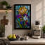 Iris in Stained Glass Botanical - Wrapped Canvas-1253312631-1253312632
