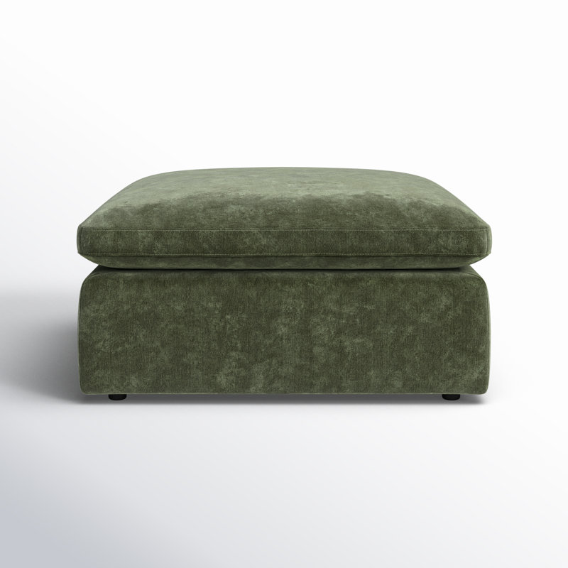 Wonardo Upholstered Ottoman, Sagano Green Fabric