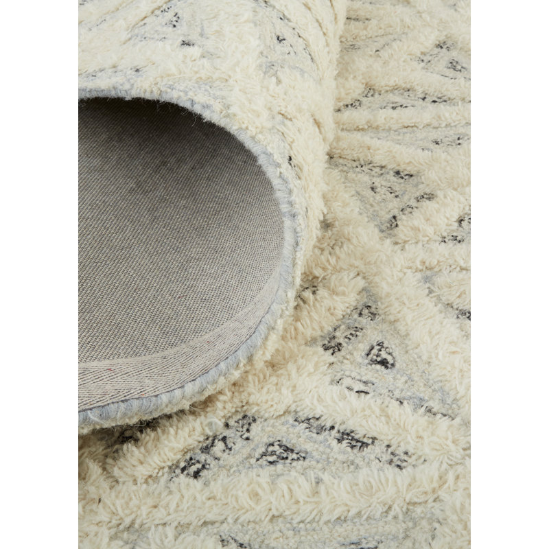 Jabree Hand Tufted Wool Geometric Indoor Rug, Rectangle 2' x 3'