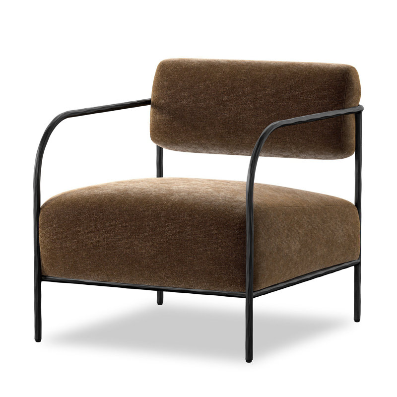 Fenn Chair-Champagne Mongolian Fur, Altair Mushroom