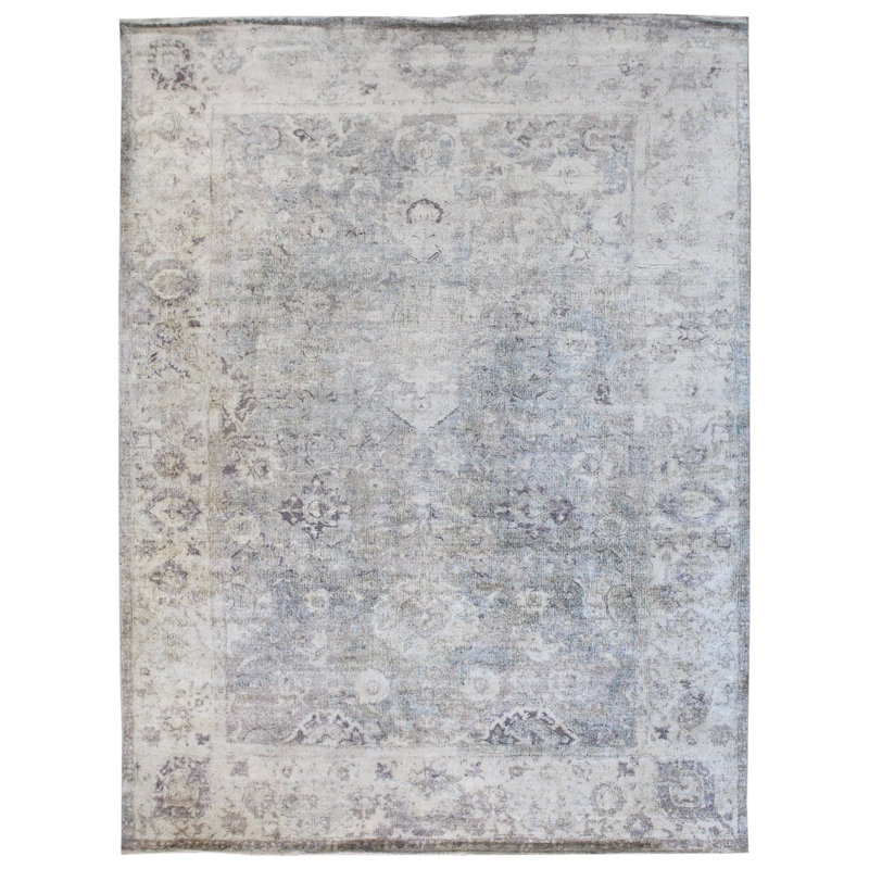 Tapis unique en soie / coton tissé à la main nouvel âge 8 pi 10 po x 11 pi 11 po Agra