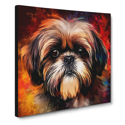 Shih Tzu Digital Art No.3 - Wrapped Canvas