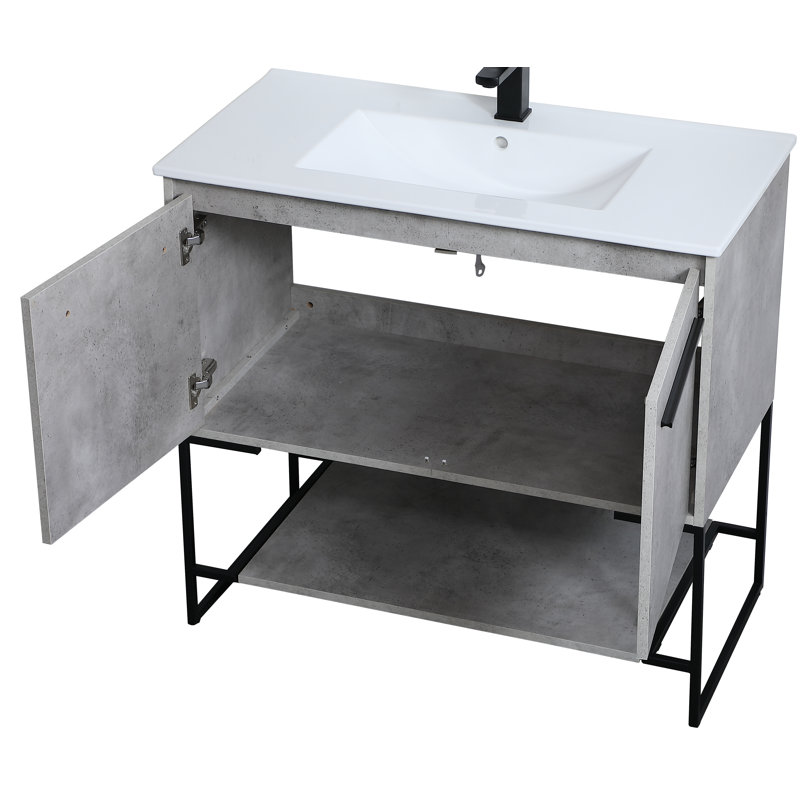 Ensemble de meuble-lavabo simple 36 po Gerard, Gris béton