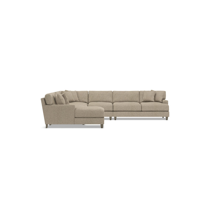 Bernhardt Mila 6-Piece Fabric Sectional, Left Hand Facing, Light Brown Polyester, 33.5" H x 137" W x 137" D