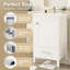 Meuble-lavabo de salle de bain avec lavabo en céramique, tiroirs compartimentés, portes à fermeture en douceur et tablette d'armoire-1303933515-1303933512