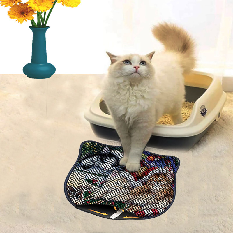 Durable Cat Litter Mat, 15.7 x 19.7 inches | 50% PVC / 50% Polyester, Machine Washable & Vacuum Friendly | Perfect for Easy Cleanup, Non-Slip Design to Keep Your Home Clean & Fresh, Ideal for Pet Owners
