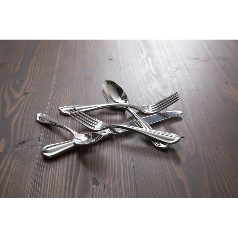 Fortessa Forge 5 Piece 18/10 Stainless Steel Flatware Set, Service for 1