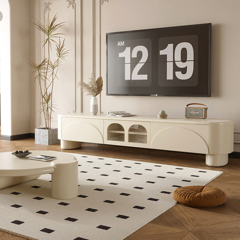Meuble télé simple de style crème moderne